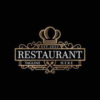 vintage restaurant logo en badge sjabloon vector