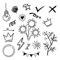 doodle element vector set, voor conceptontwerp.