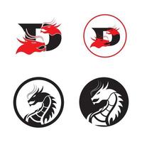 hoofd draak eenvoudig logo ontwerp vector pictogram illustratie