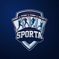 vier sportkaarten logo badge gaming-stijl vector