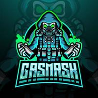 gasmasker esport logo mascotte ontwerp vector