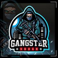 gangster mascotte. esport-logo ontwerp vector