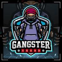 gangster mascotte. esport-logo ontwerp vector