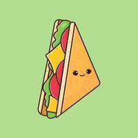 schattige sandwich illustratie vector