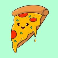 schattige pizza illustratie vector