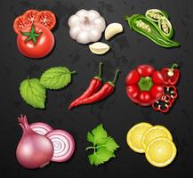 Set van groenten en kruiden