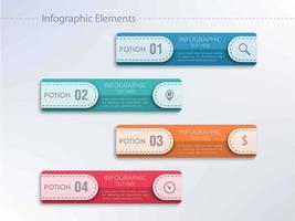 Infographic horizontale stap sjabloonontwerp vector