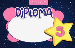 Graad 5 diploma certificaatsjabloon vector