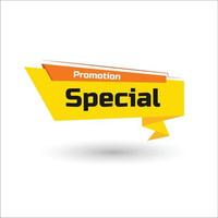 label met tekst speciale promotie gele vormen banner vector