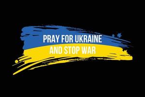 bid voor oekraïne en stop oorlog belettering banner met vlag. internationaal protest, stop Russische agressie tegen Oekraïne. vector illustratie