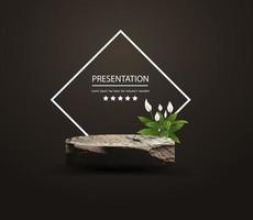 vector stenen podium voor productpresentatie display-ontwerp, podiumcosmetica en mode-ideeënconcept