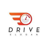 auto rijden logo sjabloon, snelheidsmeter, raceteam symbool vector
