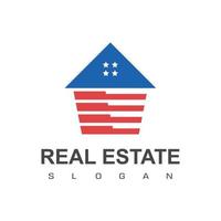 Amerikaans huis, onroerend goed logo sjabloon vector