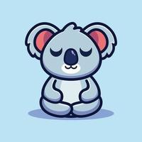 schattige koala meditatie premium vector