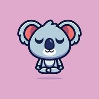 schattige koala meditatie premium vector