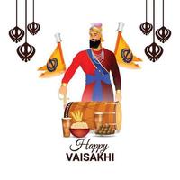 gelukkige vaisakhi sikh festival viering wenskaart vector