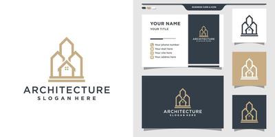 architectuur logo ontwerpsjabloon met moderne stijl concept en visitekaartje. logo ontwerp inspiratie premium vector