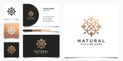 natuurlijke logo sjabloon met visitekaartje ontwerp. premium vector