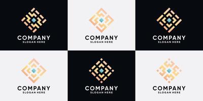 set van creatief logo-ontwerp voor zakelijk bedrijf met creatief modern concept vector