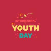 internationale jeugddag banner vector