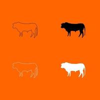 stier zwart-wit kleur ingesteld pictogram. vector