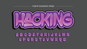 paarse graffiti 3d artistieke typografie vector