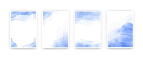 blauwe aquarel nat wassen splash 5 x 7 uitnodigingskaart achtergrond sjabloon. vector