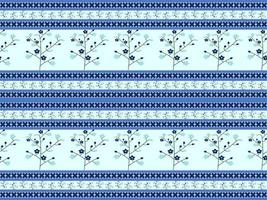 bloem stripfiguur naadloos patroon op blauwe achtergrond vector