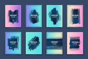 Holografische Grunge Art Cover Banners Set vector