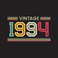 1994 vintage retro t-shirtontwerp, vector, zwarte achtergrond vector