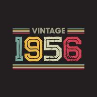 1956 vintage retro t-shirtontwerp, vector, zwarte achtergrond vector