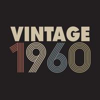 1960 vintage retro t-shirtontwerp, vector, zwarte achtergrond vector