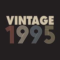 1995 vintage retro t-shirtontwerp, vector, zwarte achtergrond vector