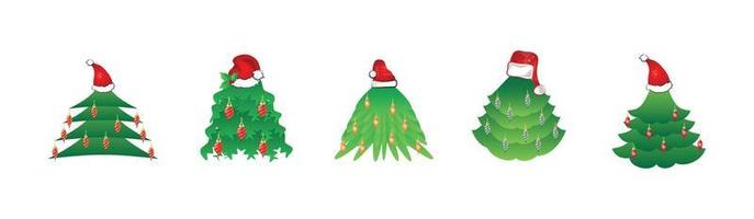 Kerstbomen icon set geïsoleerd op een witte achtergrond