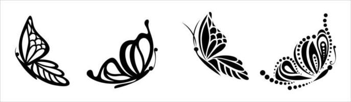 zwarte en witte vlinders vector