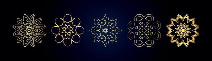 mandala vector ontwerpelement. gouden ronde ornamenten. decoratief bloemenpatroon. gestileerd bloemenchakra symbool voor meditatie yoga logo. complexe bloeien weven medaillon vector eps 10