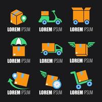 contactloze levering goederen logo set vector