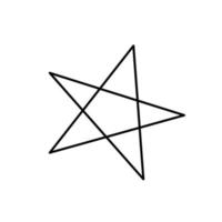contour zwart-wit tekening van een ster, pictogram. vectorillustratie. kleurplaat. vector