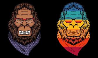 Bigfoot boos met een bandana vectorillustratie vector