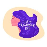 Happy Women&#39;s Day meisje hoofd vector