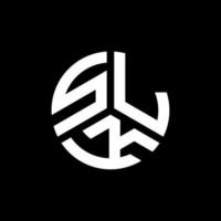 slk brief logo ontwerp op zwarte achtergrond. slk creatieve initialen brief logo concept. slk brief ontwerp. vector