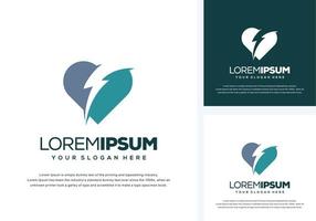 abstract liefde en donder logo-ontwerp vector