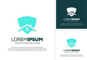 schild en huis logo ontwerp vector