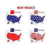 new mexico kaart met usa vlag ontwerp illustratie vector