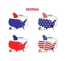 Georgië kaart met usa vlag ontwerp illustratie vector