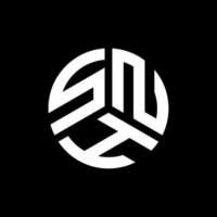 snh brief logo ontwerp op zwarte achtergrond. snh creatieve initialen brief logo concept. snh brief ontwerp. vector