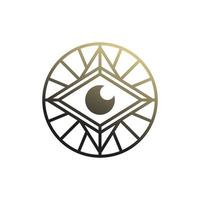 meditatie oog logo ontwerp vector