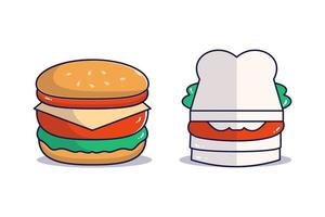 hamburger en broodje vectorillustratie vector