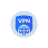 vpn-pictogram met schild, platte vector