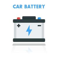 auto batterijpictogram in vlakke stijl over wit vector